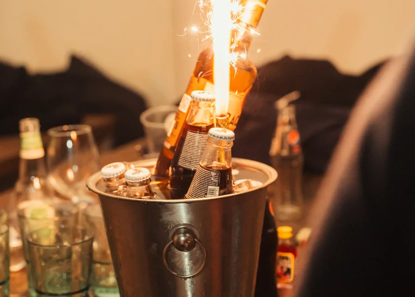 Vuurwerk op de fles